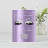 Invitation Silver Grey Purple Lips Parties scintillant Marial (Debout devant)
