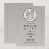 Invitation Silver Grey Royal Storbook King Queen Mariage (Devant / Derrière)