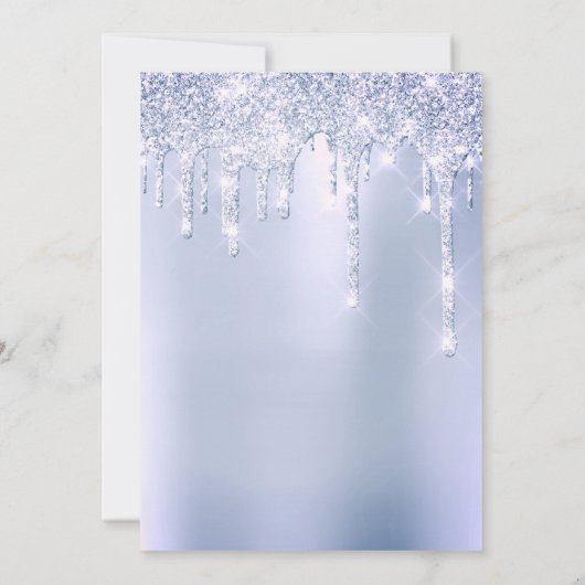 Invitation Silver Grey Smoky Blu Parties scintillant Effet Dr (Dos)