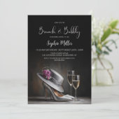 Invitation Silver High Heel Shoes Brunch and Bubbly (Debout devant)