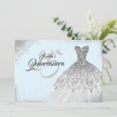 Invitation Silver Léger Dentelle Diamant Gown Quinceanera (Debout devant)