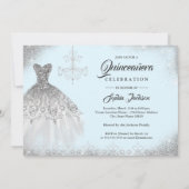 Invitation Silver Léger Dentelle Diamant Gown Quinceanera (Dos)