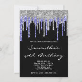 Invitation Silver Midnight Blue Parties scintillant Drivers B (Devant)