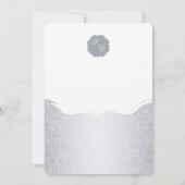 Invitation Silver Modern Mariage damassé (Dos)