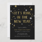 Invitation Silver n or Starburst New Year Party Invite (Devant)