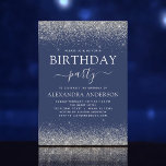Invitation Silver Navy Blue N'importe quel âge Anniversaire P<br><div class="desc">Parties scintillant Bleue Argent et Marine Tout âge (13e, 16e, 18e, 21e, 30e, 40e, 50e, 60e) Invitation à la fête d'anniversaire pour adultes. C'est la parfaite (treize, seize, dix-huit, vingt un, trente, quarante, cinquante ou soixante) Amusante et branchée Invitation d'anniversaire pour une fête d'anniversaire moderne et élégante. Veuillez contacter le...</div>