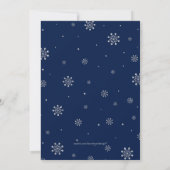 Invitation Silver & Navy | Fête de Noël aux flocons de neige (Dos)