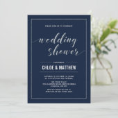 Invitation Silver & Navy | Simple Mariage Moderne sous la Dou (Debout devant)