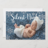 Invitation Silver Night Silver Snowflakes Naissance du bébé d (Devant)