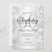 Invitation Silver N'Importe Quel Âge Fête Anniversaire Lumièr (Devant)
