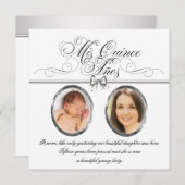 Invitation Silver noir et blanc photo Quinceanera (Devant / Derrière)