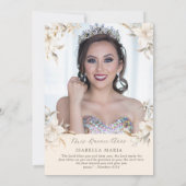 Invitation Silver, or et blanc Floral espagnol Quinceañera (Dos)