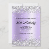 Invitation Silver Parties scintillant Lavender Satin Foil 80e (Devant)