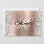 Invitation Silver Parties scintillant Rose or Monogramme 50e  (Dos)