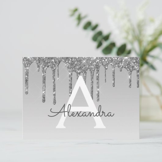 Invitation Silver Parties scintillant Sweet 16 Enregistrer la (Debout devant)