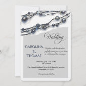 Invitation Silver Pearl Elegant Classic Wedding (Devant)