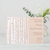 Invitation Silver Peony Russet Lite Birch Tree Mariage (Debout devant)