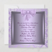 Invitation Silver Purple Black Princesse Baby Girl Douche (Dos)