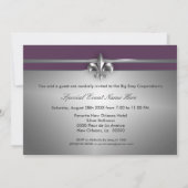 Invitation Silver Purple Fleur de Lis (Dos)