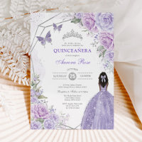 Silver Purple Quinceañera Butterfly Princess Party