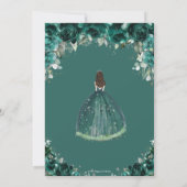 Invitation Silver Quinceañera Emerald Green Floral Princesse (Dos)