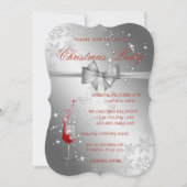 Invitation Silver Red Glass, Fête de Noël d'entreprise (Devant)