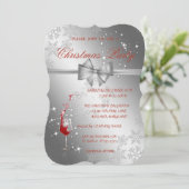 Invitation Silver Red Glass, Fête de Noël d'entreprise (Debout devant)