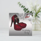 Invitation Silver Red High talon chaussures fête d'anniversai (Debout devant)