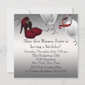 Invitation Silver Red High talon chaussures fête d'anniversai (Dos)