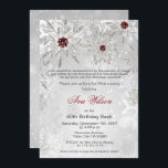 Invitation Silver Red Snowflakes Winter 60th Birthday Party<br><div class="desc">Silver Red Snowflakes hiver Anniversaire Fête Invitations</div>