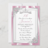 Invitation Silver rose Diamond Flocon de neige Tiara Sweet 16 (Devant)