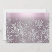 Invitation Silver rose étincelle Flocon de neige doux photo 1 (Dos)