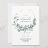 Invitation Silver Sage Eucalyptus Célébration de la vie Photo (Devant)