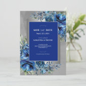Invitation Silver & Sapphire : Annonce de réservation de date (Debout devant)
