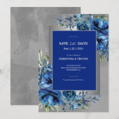 Invitation Silver & Sapphire : Annonce de réservation de date (Devant / Derrière)