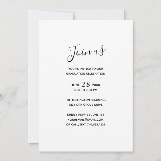 Invitation Silver Script Graduate Full Photo Graduate (Dos)