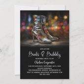 Invitation Silver Sequin Boots and Bubbly Bridal Shower (Devant)