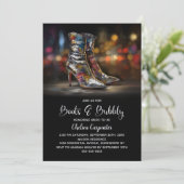 Invitation Silver Sequin Boots and Bubbly Bridal Shower (Debout devant)