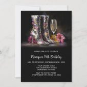 Invitation Silver Sequin Boots Any Age Birthday Party (Devant)