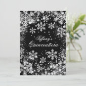 Invitation Silver Snowflake Hiver Merveilles Quinceanera (Debout devant)