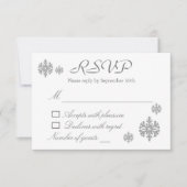Invitation Silver Snowflake Mariage hiver RSVP (Devant)