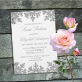 Invitation Silver Snowflake Winter Sweet 16