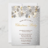 Invitation Silver Snowflakes, Balls Compagnie fête de Noël (Devant)