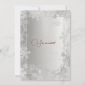 Invitation Silver Snowflakes Company Christmas Red Ribbon (Dos)
