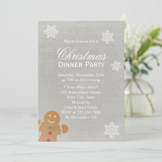 Invitation Silver Snowflakes Soirée de Noël (Debout devant)