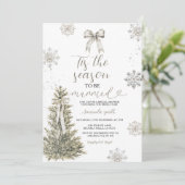 Invitation Silver Snowflakes Tis The Season to Be Married  (Debout devant)