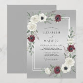 Invitation Silver Sophisticated Winter Wedding (Devant / Derrière)