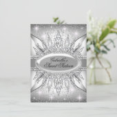Invitation Silver Sparkle Diamond Sweet 16 (Debout devant)