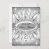 Invitation Silver Sparkle Diamond Sweet 16 (Devant)
