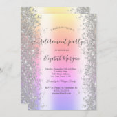 Invitation Silver Sparkle Diamonds Ombre Retraite Party (Devant / Derrière)